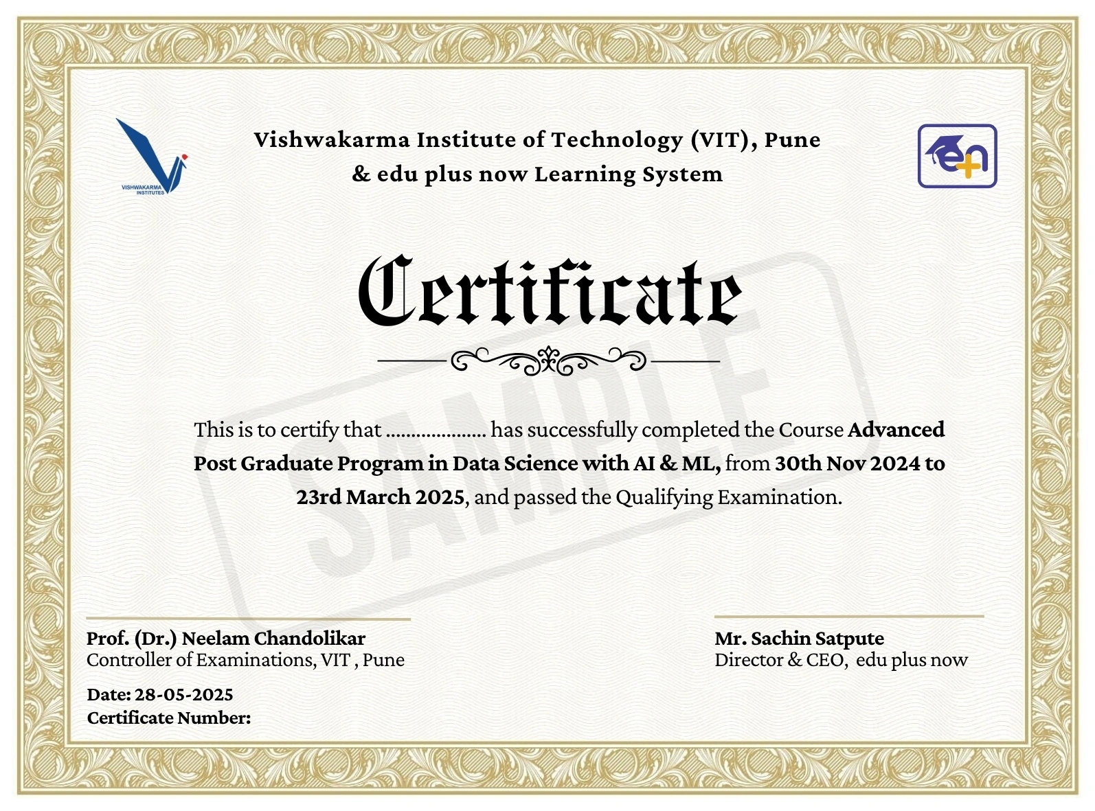 Programme Certificate